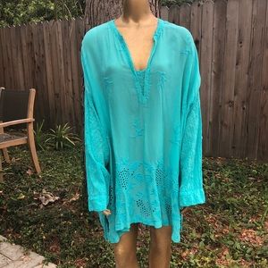 Johnny Was rayon that feels like silk top/ tunic.